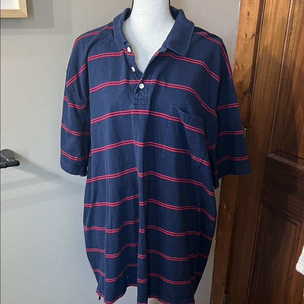 The Foundry Supply Co. Men's Polo in Navy and Red
